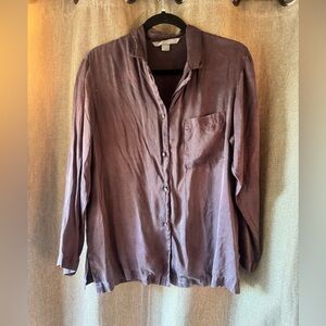 Victoria's Secret Purple 100% Silk Pajama Top